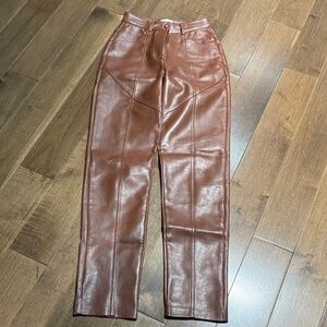 Wilfred Chestnut Leather Trousers